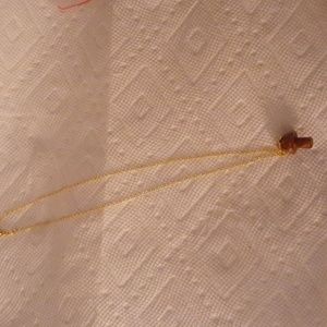 Red stone mushroom on gold chain